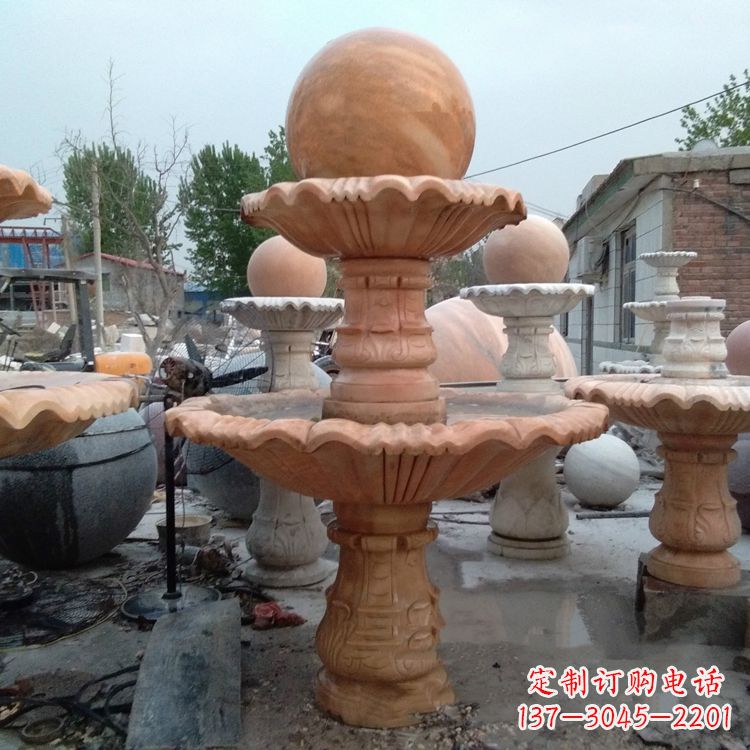 广西中领雕塑,精致风水球雕塑让你的院落更加精致