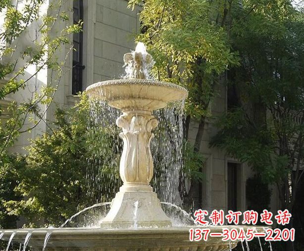 广西户外石雕多层喷泉