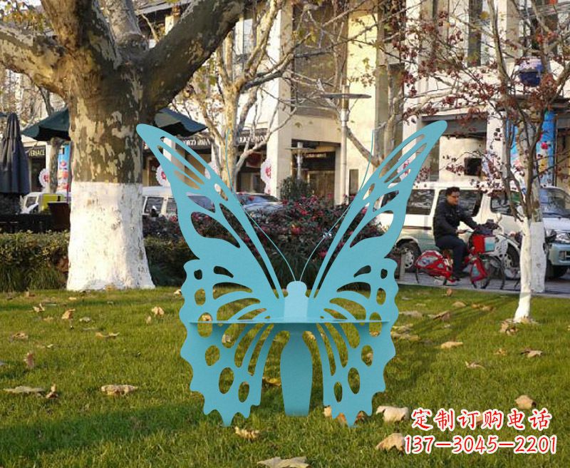 广西户外园林不锈钢蝴蝶造型座椅椅子