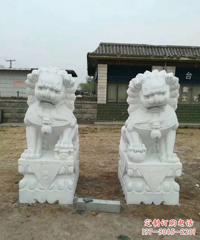 广西户外镇宅石雕狮子