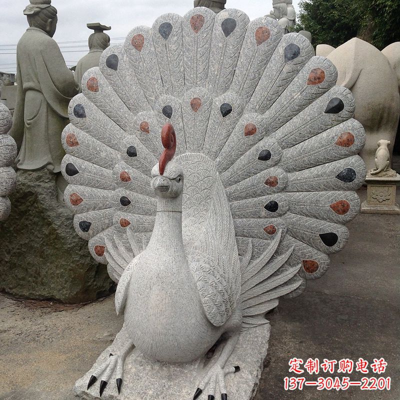 广西花岗岩孔雀雕塑——艺术与文化交融