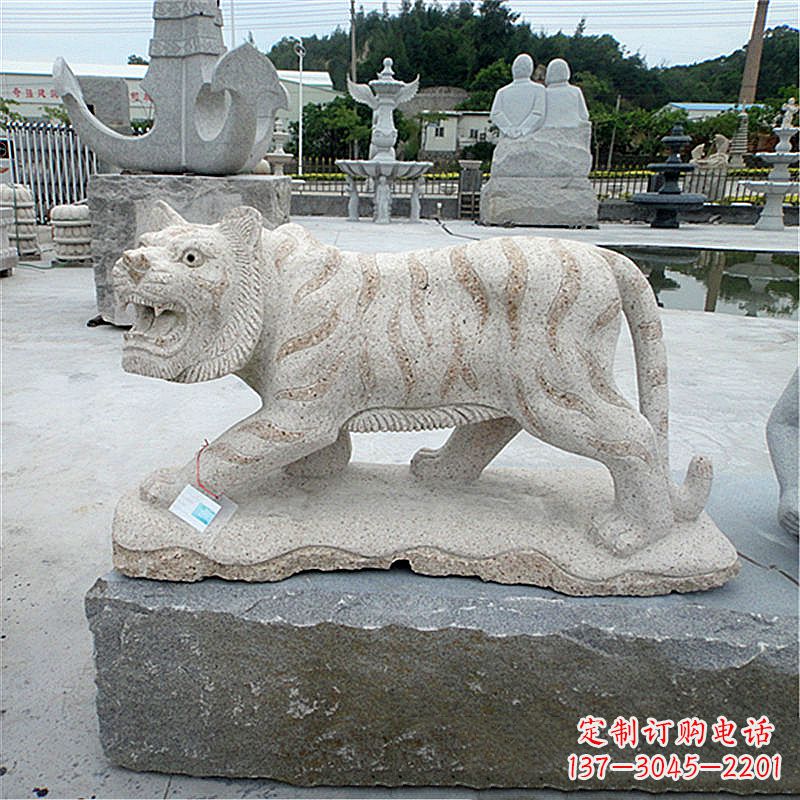 广西花岗岩老虎石雕,精美细节精雕细琢
