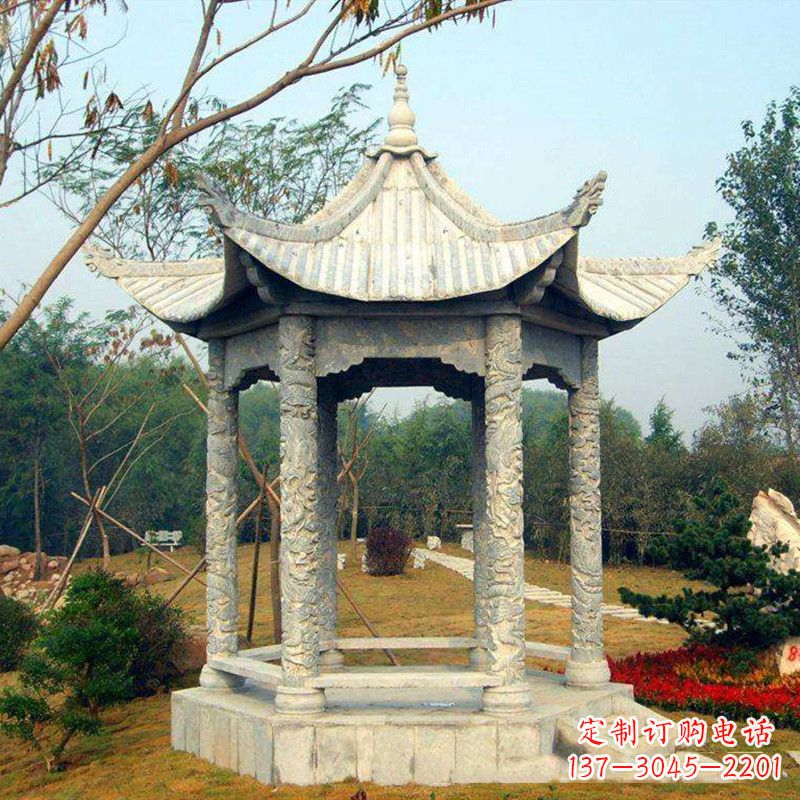 广西打造精美的花岗岩庭院石凉亭雕塑