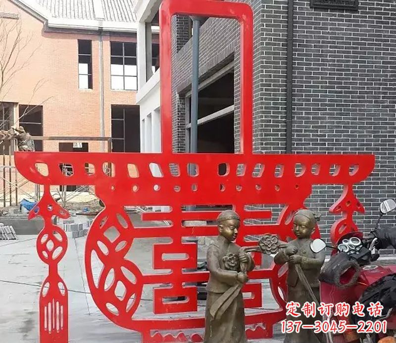 广西花篮剪纸雕塑不锈钢