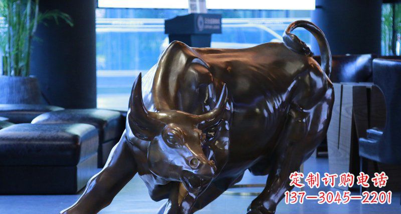 广西华尔街牛招财铜雕——精美装点空间,招财进宝