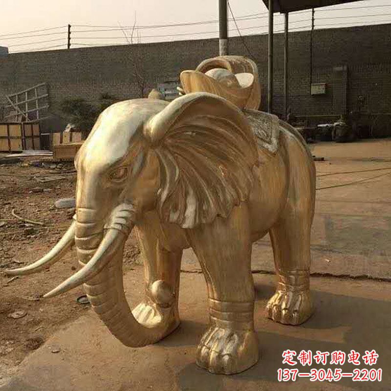 广西黄铜大象雕塑