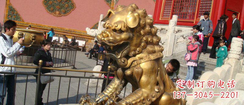 广西黄铜狮子雕塑,展现故宫魅力