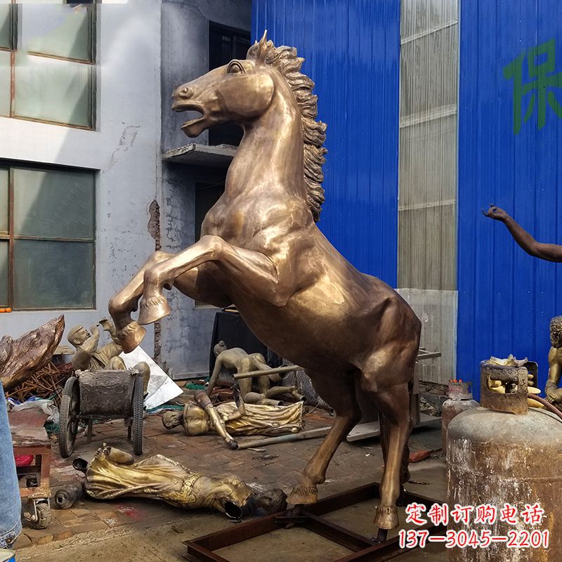 广西高端手工黄铜马雕塑