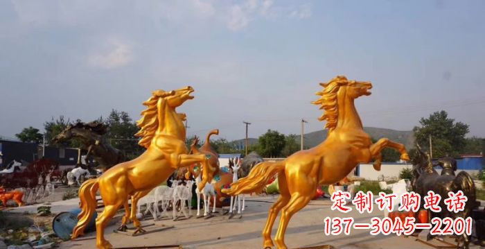 广西高品质黄铜色奔马铜雕