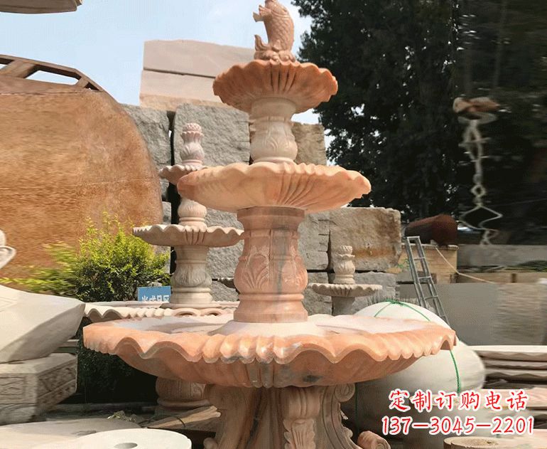 广西精美的黄锈石喷泉雕塑黄锈石喷泉雕塑是一种…