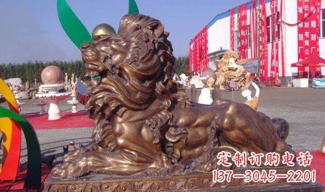 广西汇丰西洋狮子铜雕,精美华贵