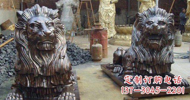 广西汇丰铜狮子雕塑,令人叹为观止