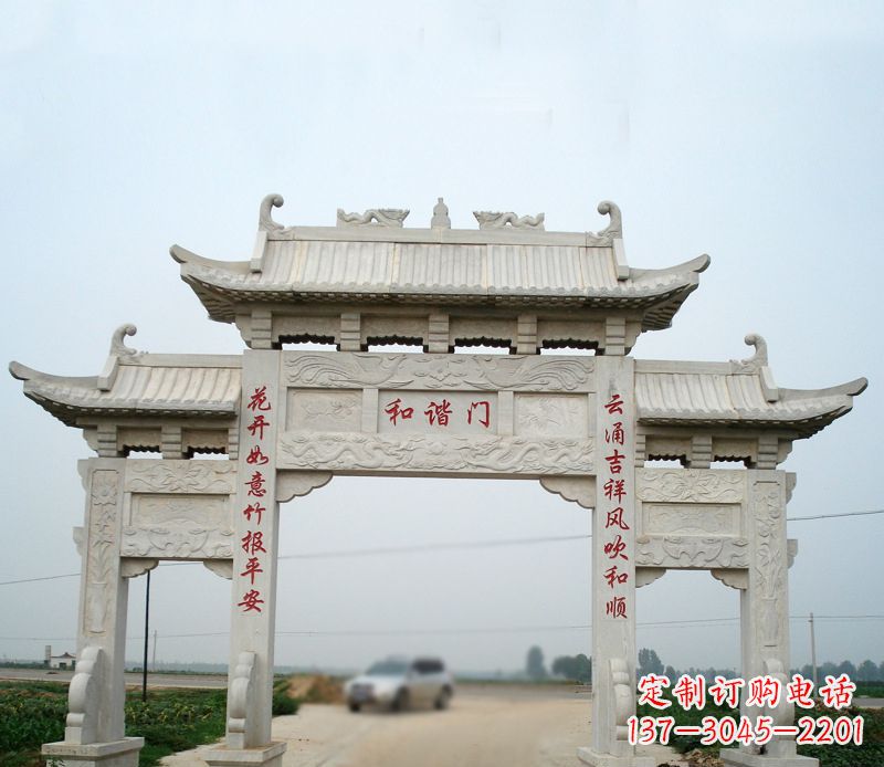 广西建筑石雕牌坊雕塑