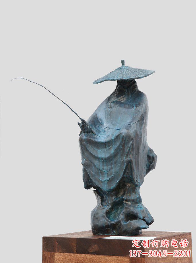广西中领雕塑:精美古典雕塑——姜太公钓鱼铜像