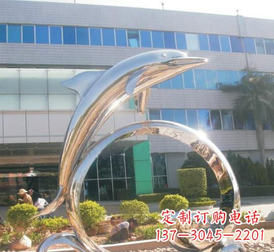 广西精致的不锈钢海豚雕塑