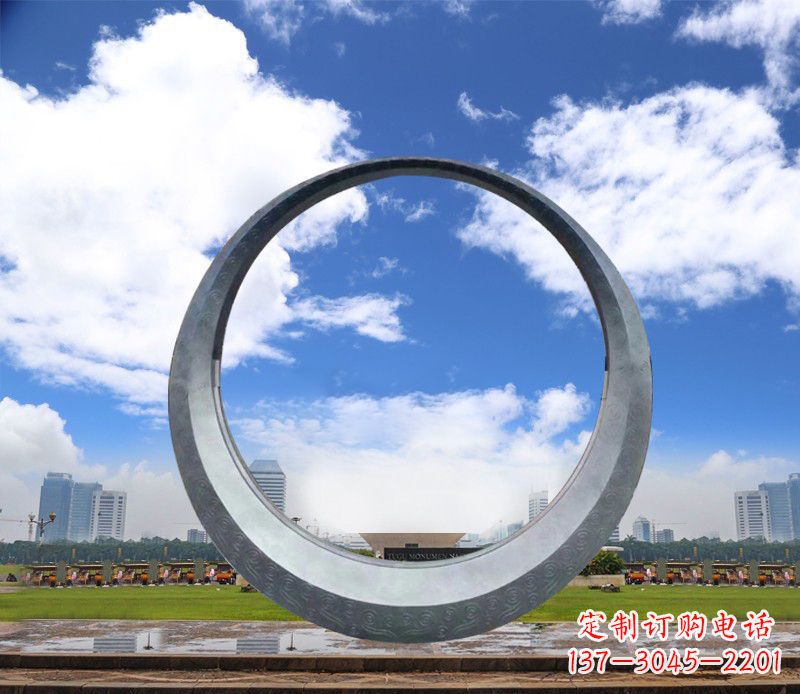 广西景观美化,中领雕塑不锈钢圆环雕塑