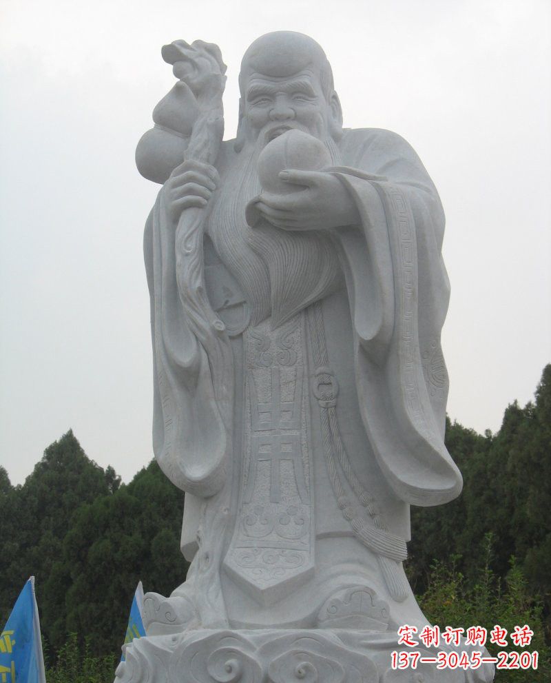 广西大理石老寿星雕塑,重现传统文化的美好