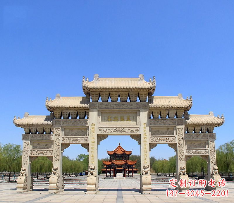 广西中领雕塑:专业定制大型建筑牌坊雕塑