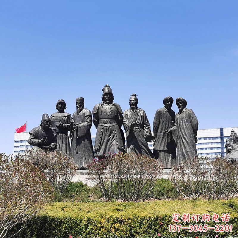 广西完美再现成吉思汗的青铜雕塑