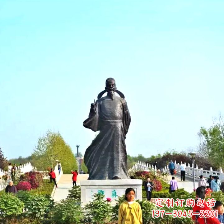广西精美颜真卿铜雕塑像