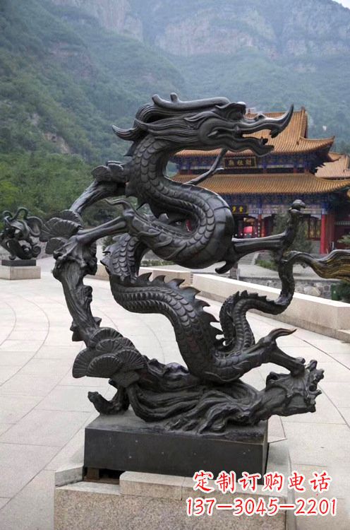 广西精美纯铜青龙雕塑,增添景区广场气派