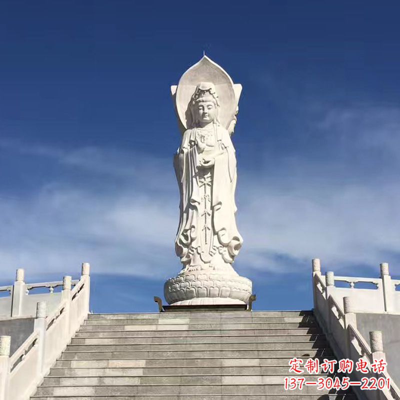 广西专业定制三面观音石雕景观雕塑