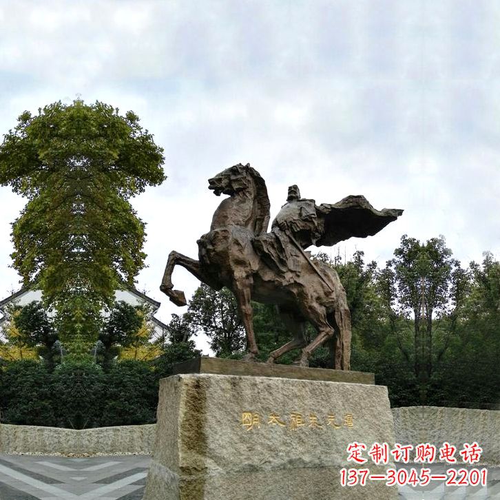 广西景区广场历史名人朱元璋骑马铜雕景观雕塑