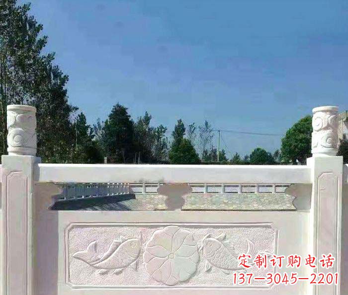 广西精美汉白玉石浮雕栏板