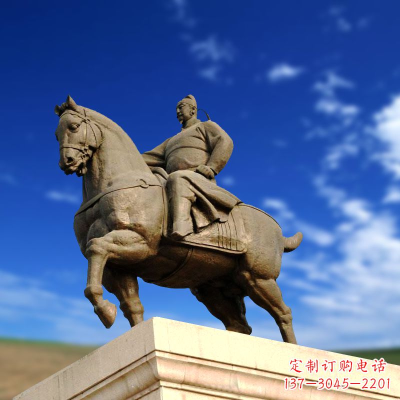 广西领雕塑正大光明:李世民骑马景观雕塑