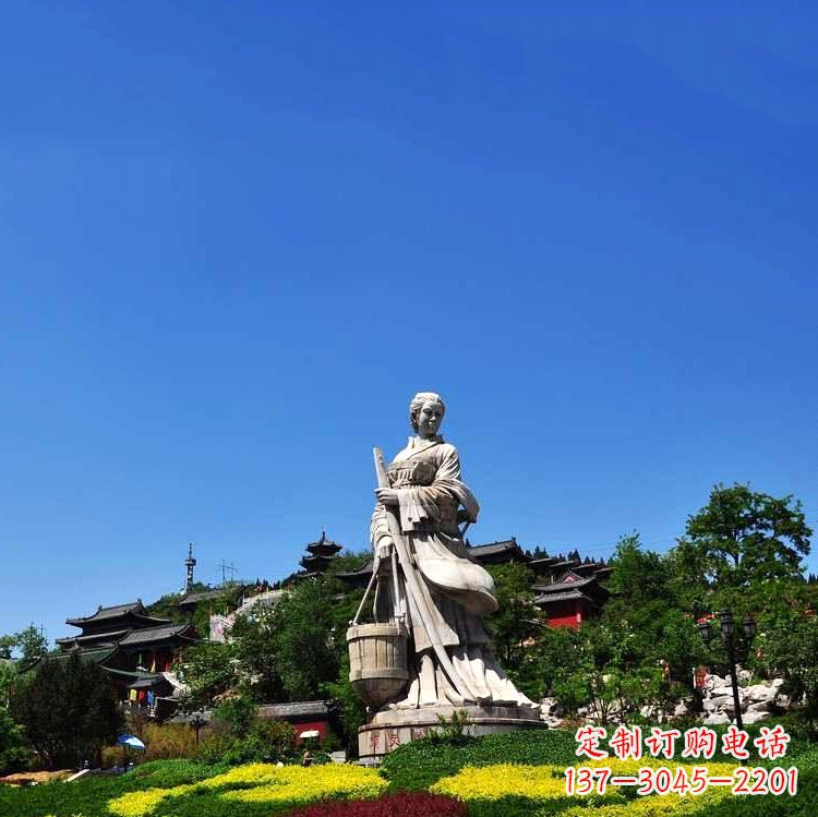 广西美女雕塑,用精美石料表现传统美