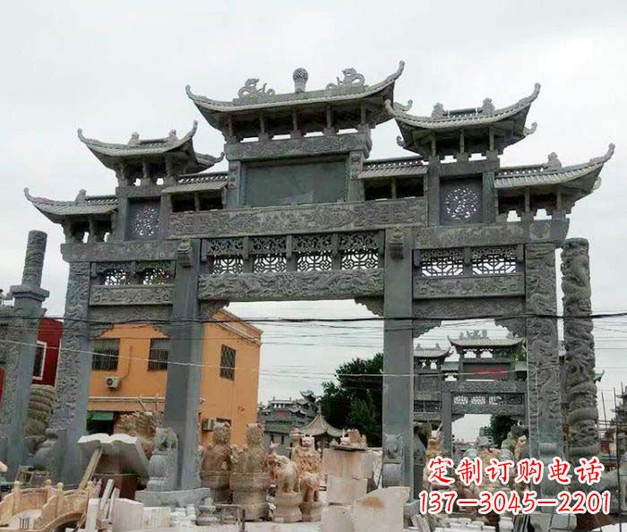 广西石雕牌坊,精致雕塑让你完美点缀