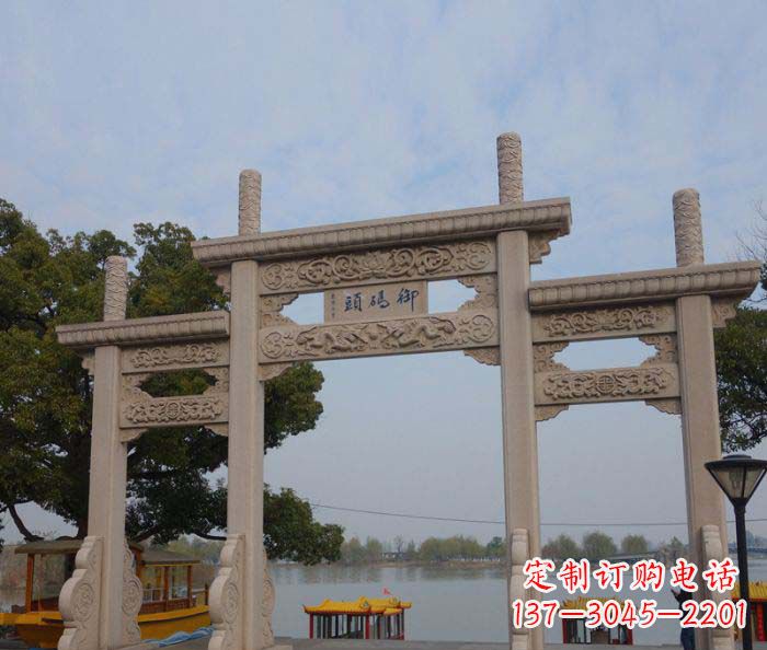 广西景区三门古典牌坊石雕