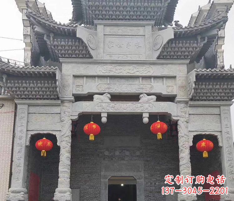 广西中领雕塑:专业定制牌坊石雕
