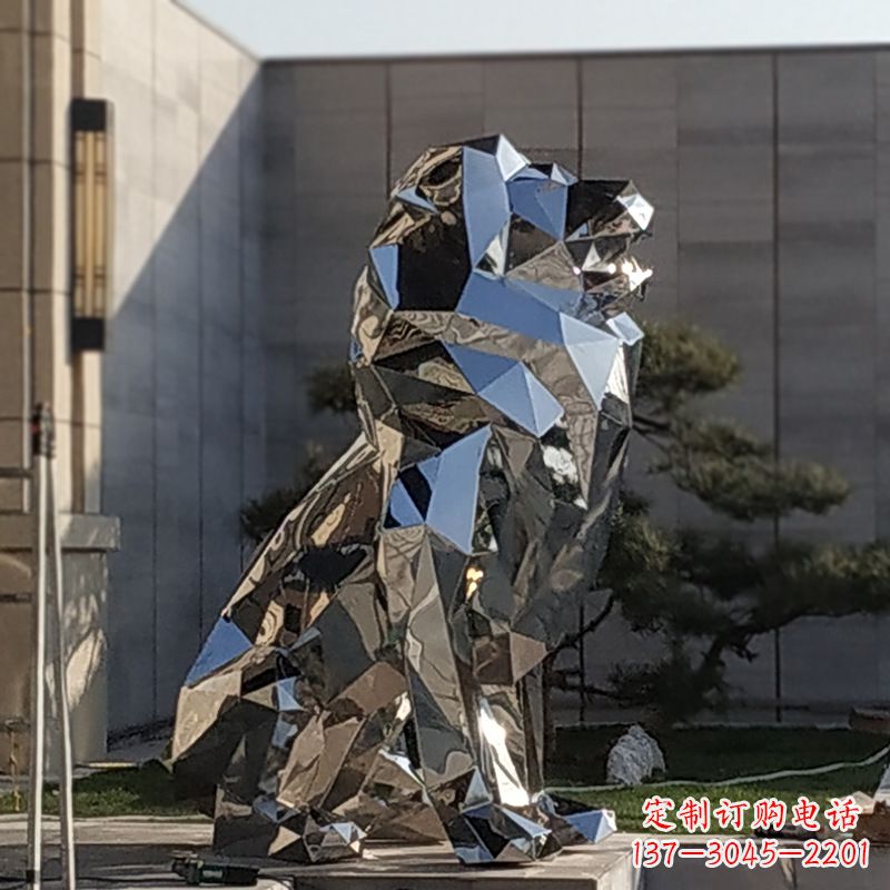广西现代狮子雕塑,金属时尚与艺术完美结合