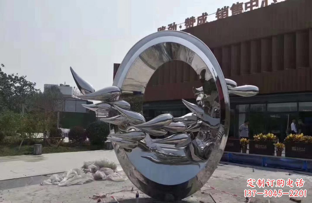 广西艺术级镜面不锈钢龙雕塑