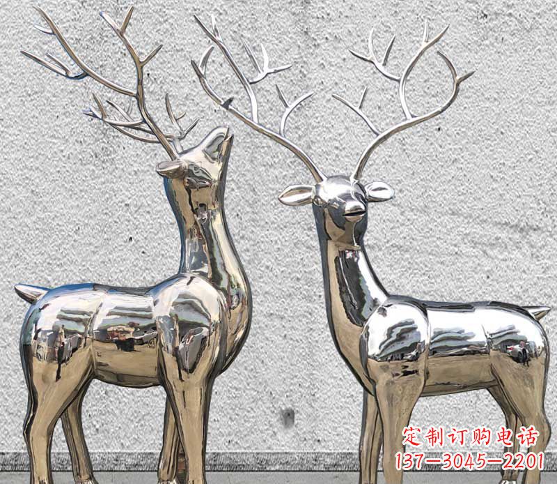 广西镜面不锈钢小鹿雕塑