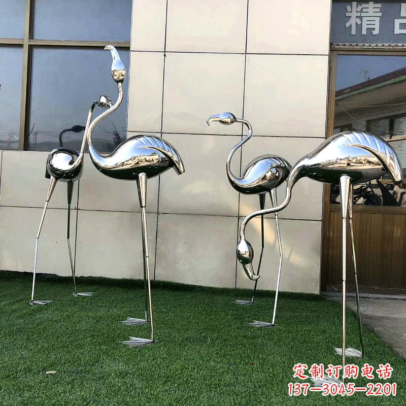广西镜面火烈鸟不锈钢雕塑