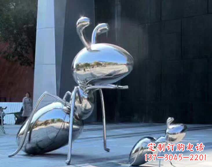 广西不锈钢蚂蚁雕塑,抛光镜面,精致精美