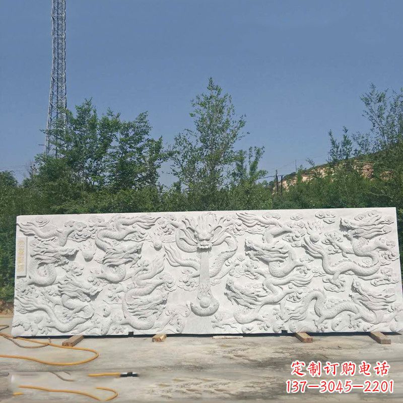 广西九龙壁汉白玉浮雕,让艺术墙面独具特色