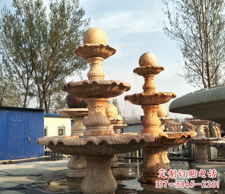 广西古典九龙喷泉雕塑,可观赏九龙戏珠石
