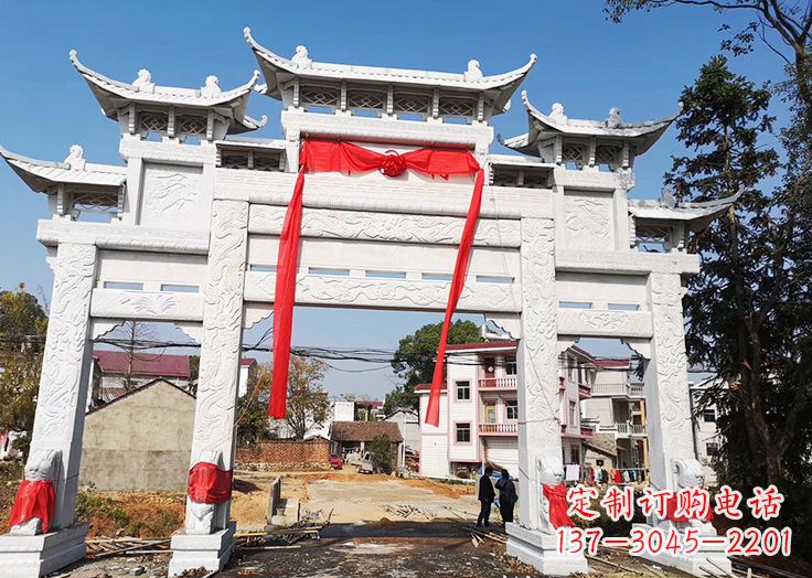 广西九襄石雕牌坊:专业定制精美牌坊雕塑
