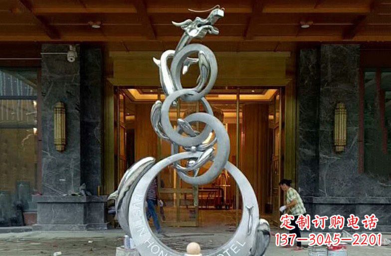 广西中领雕塑高端定制不锈钢龙门雕塑