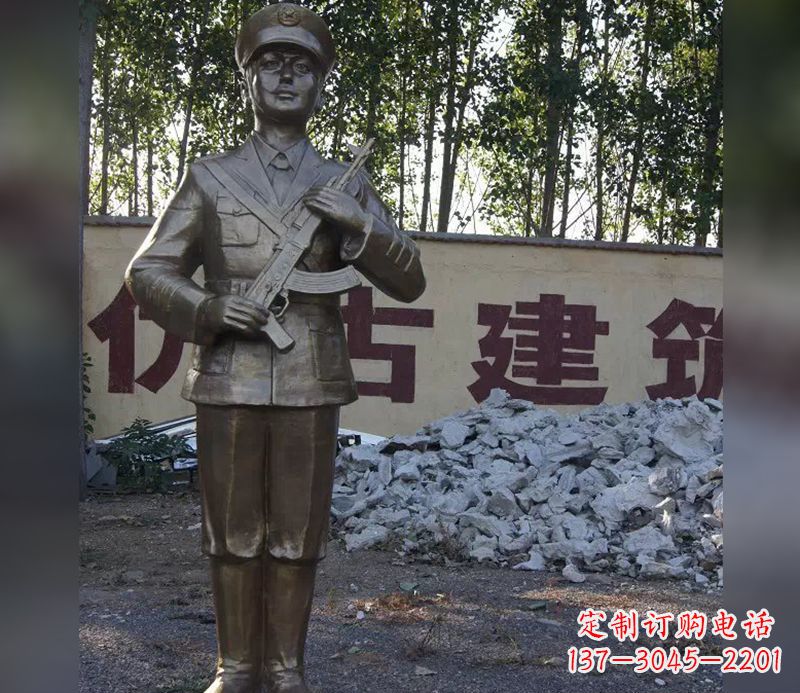 广西精美纪念,战士铜雕——中领雕塑