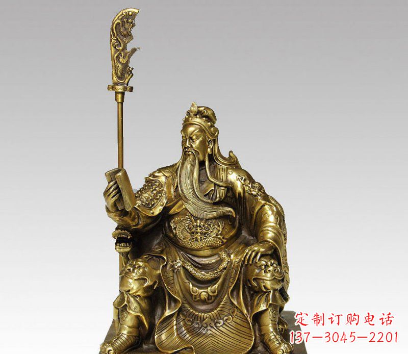 广西中领雕塑:精美关公铜雕艺术品