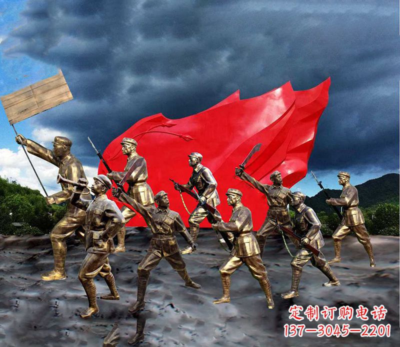 广西纪念伟大革命先烈的红军雕塑