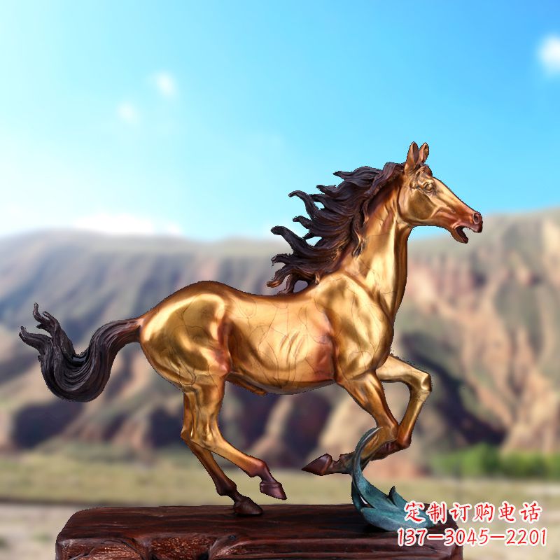 广西烤漆铜动物雕塑,精美马雕