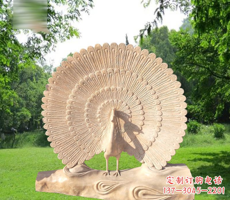 广西孔雀开屏石雕公园雕塑