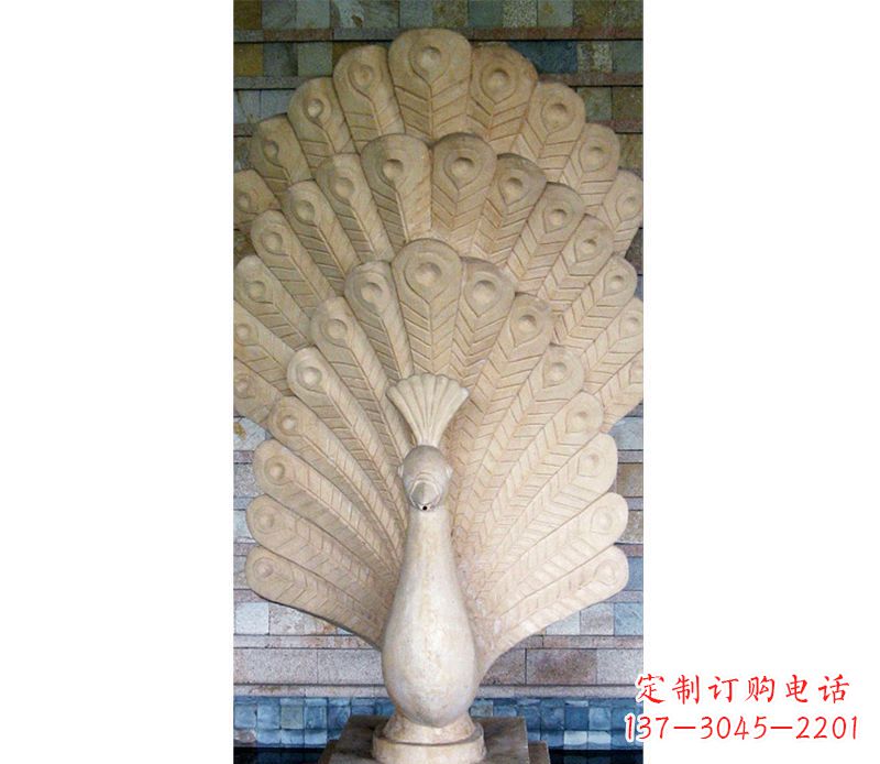 广西孔雀开屏石雕