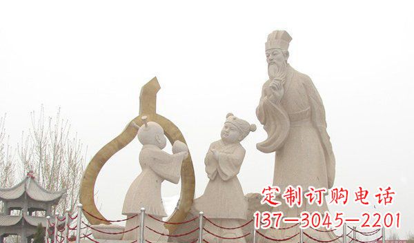 广西孔融让梨古代人物石雕