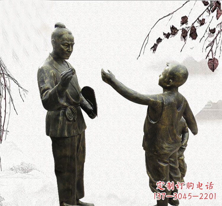 广西孔融让梨铜雕,专业定制高品质